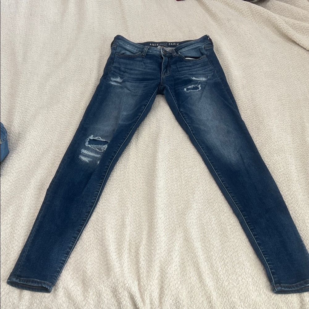 American Eagle Outfitters Women's Dark Blue Skinny Jeans
